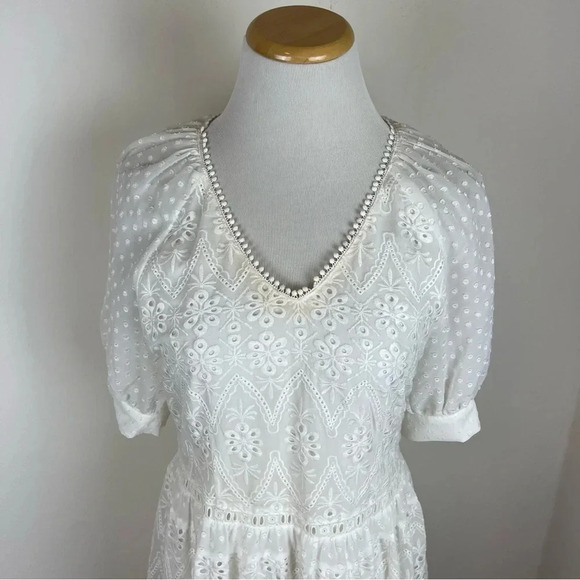 NWT Maje Revery Broderie Anglaise Swiss Dots Dress Size 2 US M - Picture 8 of 13